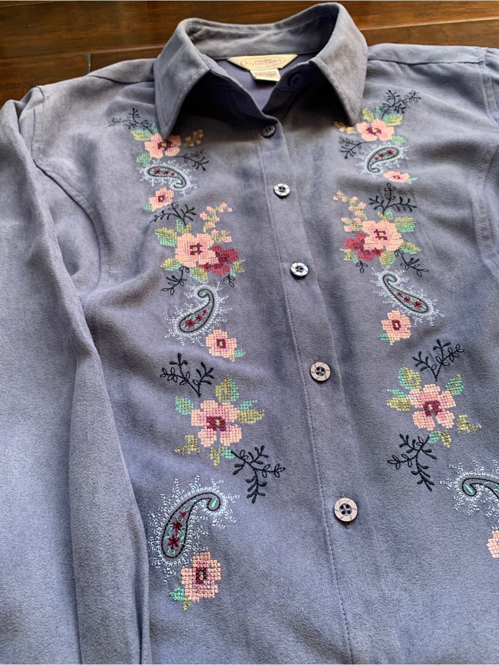 Vintage Northern Reflections Embroidered Floral Button-Front Jacket Cottagecore - Picture 3 of 7